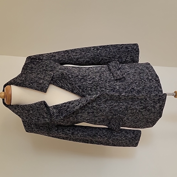 NWT BCBGeneration Black, Purple & White Tweed Wool Pea Coat Size: S - Picture 3 of 15